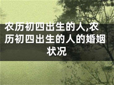 农历初四出生的人,农历初四出生的人的婚姻状况