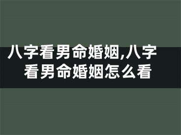 八字看男命婚姻,八字看男命婚姻怎么看
