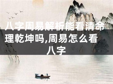 八字周易解析能看清命理乾坤吗,周易怎么看八字