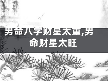 男命八字财星太重,男命财星太旺