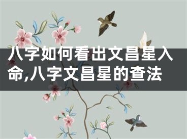 八字如何看出文昌星入命,八字文昌星的查法