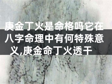 庚金丁火是命格吗它在八字命理中有何特殊意义,庚金命丁火透干