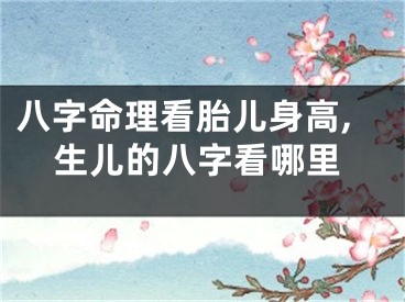 八字命理看胎儿身高,生儿的八字看哪里