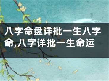 八字命盘详批一生八字命,八字详批一生命运