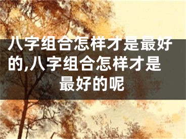 八字组合怎样才是最好的,八字组合怎样才是最好的呢