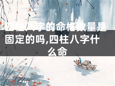 四柱八字的命格数量是固定的吗,四柱八字什么命