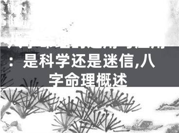 八字命理的运用与应用：是科学还是迷信,八字命理概述