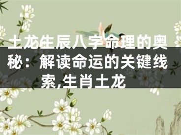土龙生辰八字命理的奥秘：解读命运的关键线索,生肖土龙