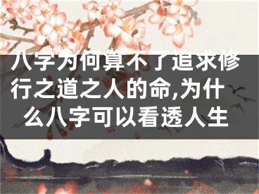 八字为何算不了追求修行之道之人的命,为什么八字可以看透人生