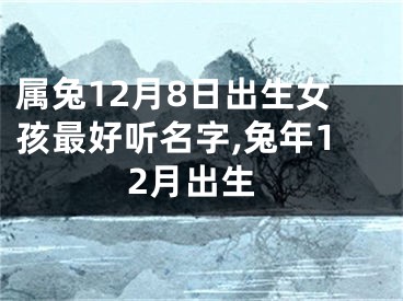 属兔12月8日出生女孩最好听名字,兔年12月出生