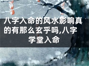 八字入命的风水影响真的有那么玄乎吗,八字学堂入命
