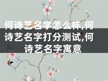 何诗艺名字怎么样,何诗艺名字打分测试,何诗艺名字寓意