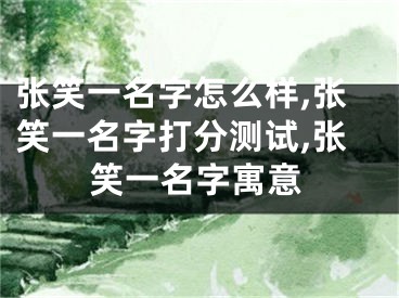 张笑一名字怎么样,张笑一名字打分测试,张笑一名字寓意