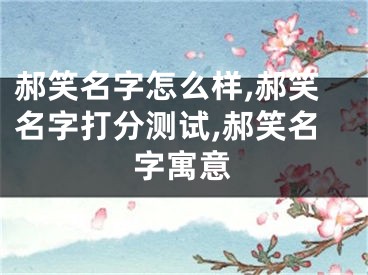 郝笑名字怎么样,郝笑名字打分测试,郝笑名字寓意