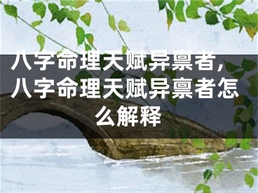 八字命理天赋异禀者,八字命理天赋异禀者怎么解释
