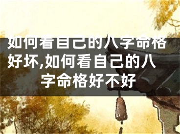 如何看自己的八字命格好坏,如何看自己的八字命格好不好