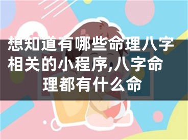 想知道有哪些命理八字相关的小程序,八字命理都有什么命