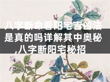 八字断命看阳宅吉凶法是真的吗详解其中奥秘,八字断阳宅秘招
