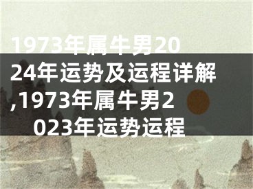 1973年属牛男2024年运势及运程详解,1973年属牛男2023年运势运程