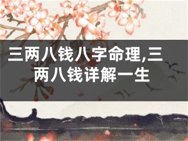 三两八钱八字命理,三两八钱详解一生