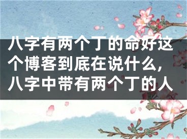 八字有两个丁的命好这个博客到底在说什么,八字中带有两个丁的人