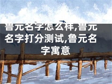 鲁元名字怎么样,鲁元名字打分测试,鲁元名字寓意