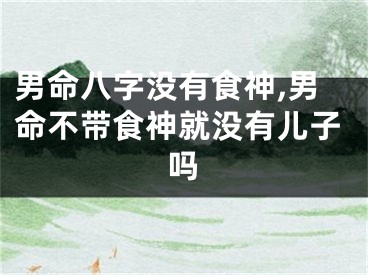 男命八字没有食神,男命不带食神就没有儿子吗
