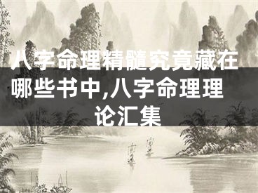 八字命理精髓究竟藏在哪些书中,八字命理理论汇集