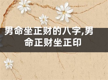 男命坐正财的八字,男命正财坐正印