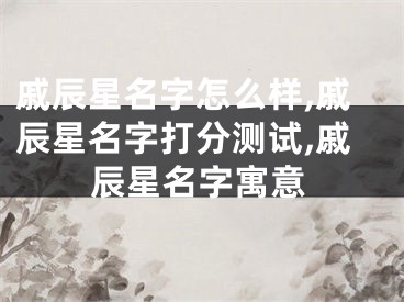 戚辰星名字怎么样,戚辰星名字打分测试,戚辰星名字寓意