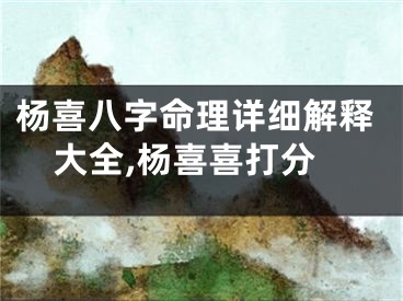 杨喜八字命理详细解释大全,杨喜喜打分