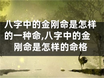 八字中的金刚命是怎样的一种命,八字中的金刚命是怎样的命格