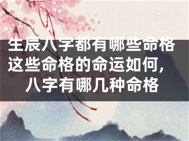 生辰八字都有哪些命格这些命格的命运如何,八字有哪几种命格