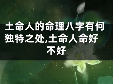 土命人的命理八字有何独特之处,土命人命好不好