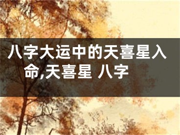 八字大运中的天喜星入命,天喜星 八字