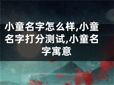 小童名字怎么样,小童名字打分测试,小童名字寓意