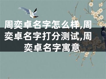 周奕卓名字怎么样,周奕卓名字打分测试,周奕卓名字寓意