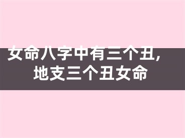 女命八字中有三个丑,地支三个丑女命