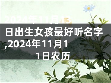 2024年11月13日出生女孩最好听名字,2024年11月11日农历