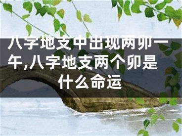 八字地支中出现两卯一午,八字地支两个卯是什么命运