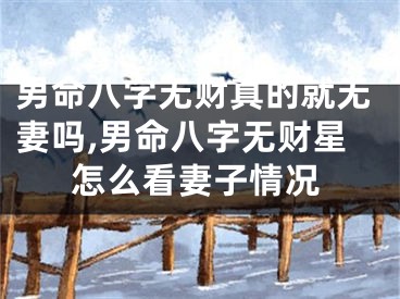 男命八字无财真的就无妻吗,男命八字无财星怎么看妻子情况