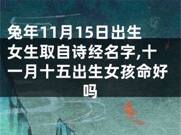 兔年11月15日出生女生取自诗经名字,十一月十五出生女孩命好吗