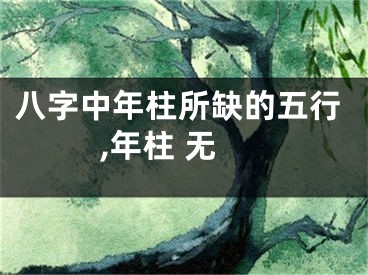 八字中年柱所缺的五行,年柱 无