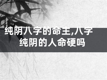 纯阴八字的命主,八字纯阴的人命硬吗