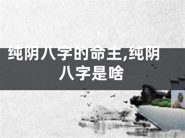 纯阴八字的命主,纯阴八字是啥