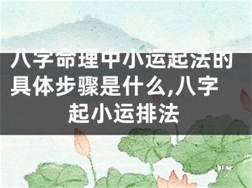 八字命理中小运起法的具体步骤是什么,八字起小运排法