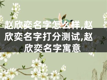 赵欣奕名字怎么样,赵欣奕名字打分测试,赵欣奕名字寓意