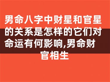 男命八字中财星和官星的关系是怎样的它们对命运有何影响,男命财官相生