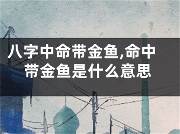 八字中命带金鱼,命中带金鱼是什么意思