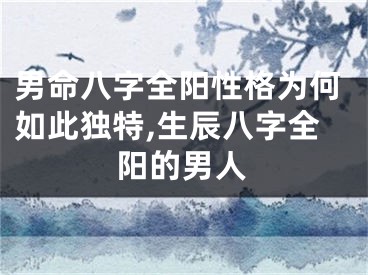 男命八字全阳性格为何如此独特,生辰八字全阳的男人